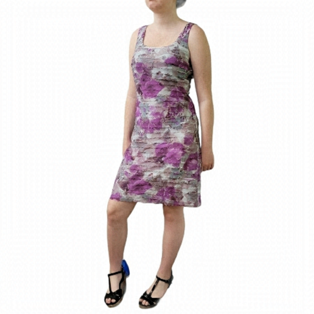 𝅺TANGO Mango Ruffled Rag Scoop Cut Midi Dress